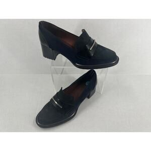 Hispanitas Navy and Black Suede Loafer Shoes